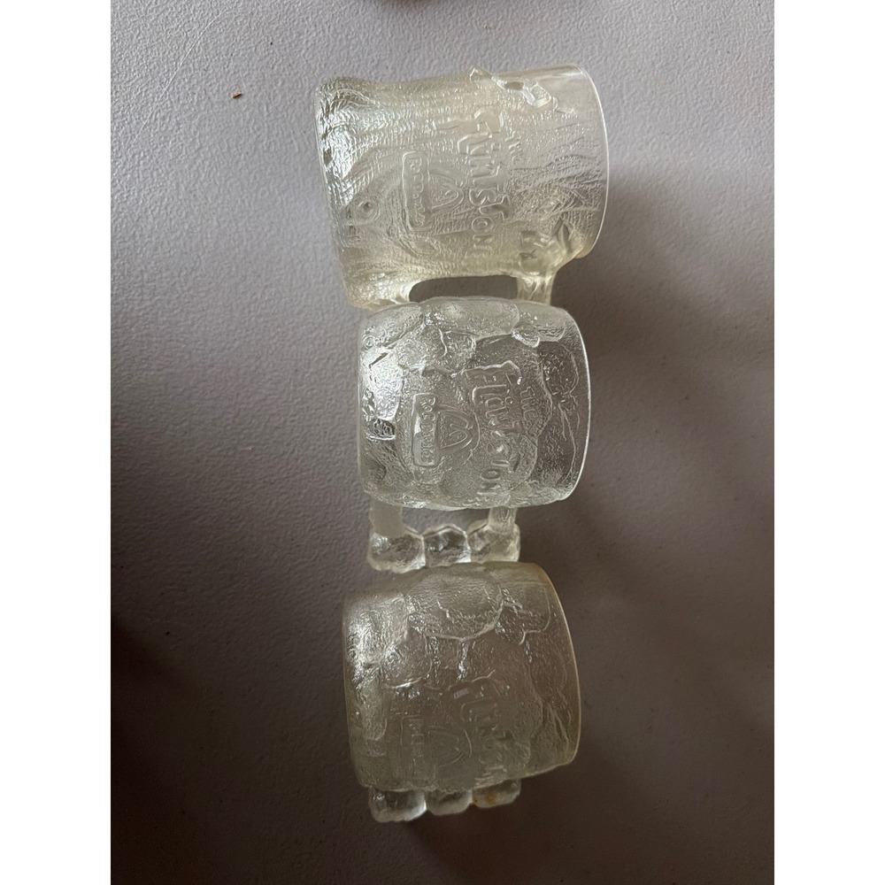 Vintage 1993 McDonalds Flintstones Glass Mugs Set of 3 Made in France RocDonalds